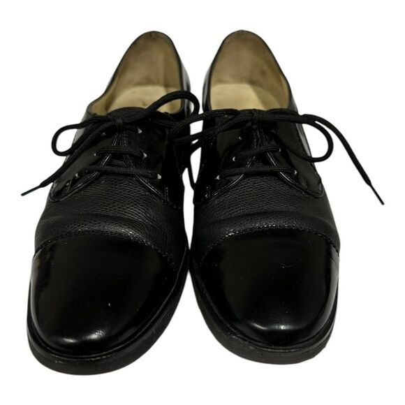 Salvatore Ferragamo Boutique Oxford Lace-up Black Patent Leather Shoes 6.5 - Picture 4 of 6